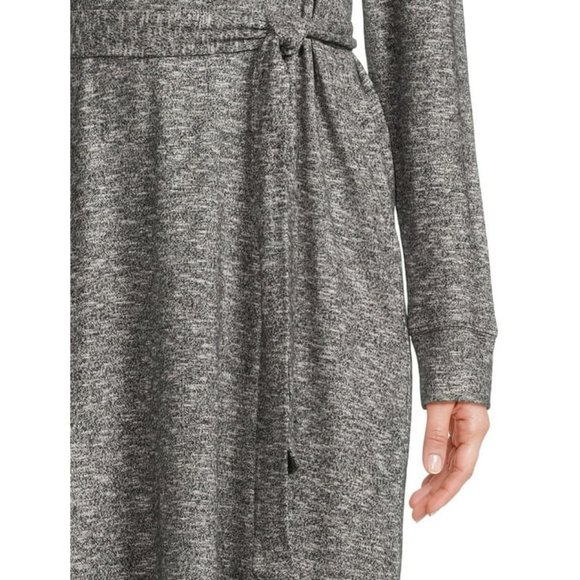 Time and Tru Women's Long Sleeve Belted Hacci Dress, Size 12-14 - Picture 4 of 4